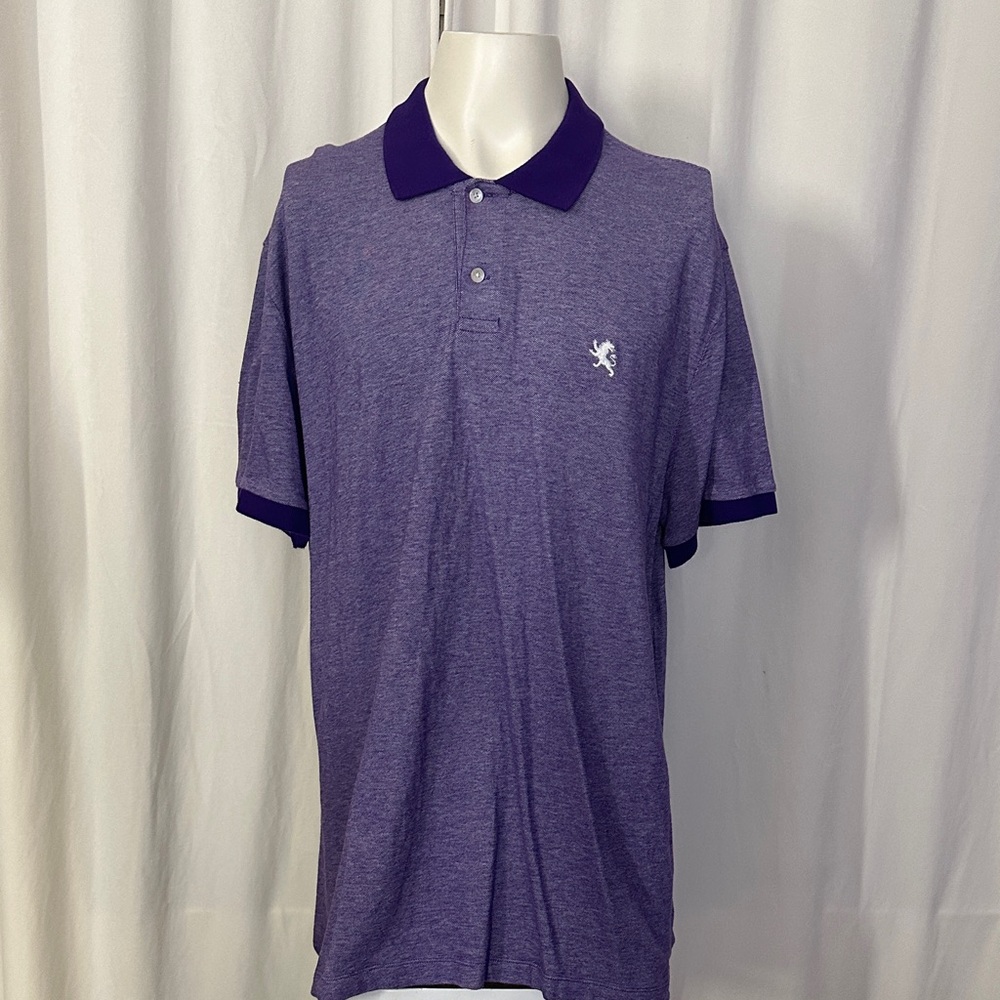 Express Polo Shirt Short Sleeve Size XXL Men Classic Casual Two Button Purple